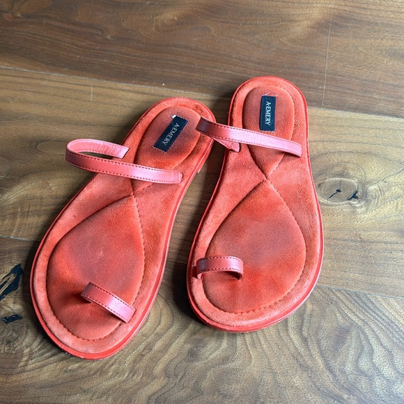 A.EMERY Red Suede Turi Sandals / Poppy Suede EU 39 / US 8 - Picture 2 of 8